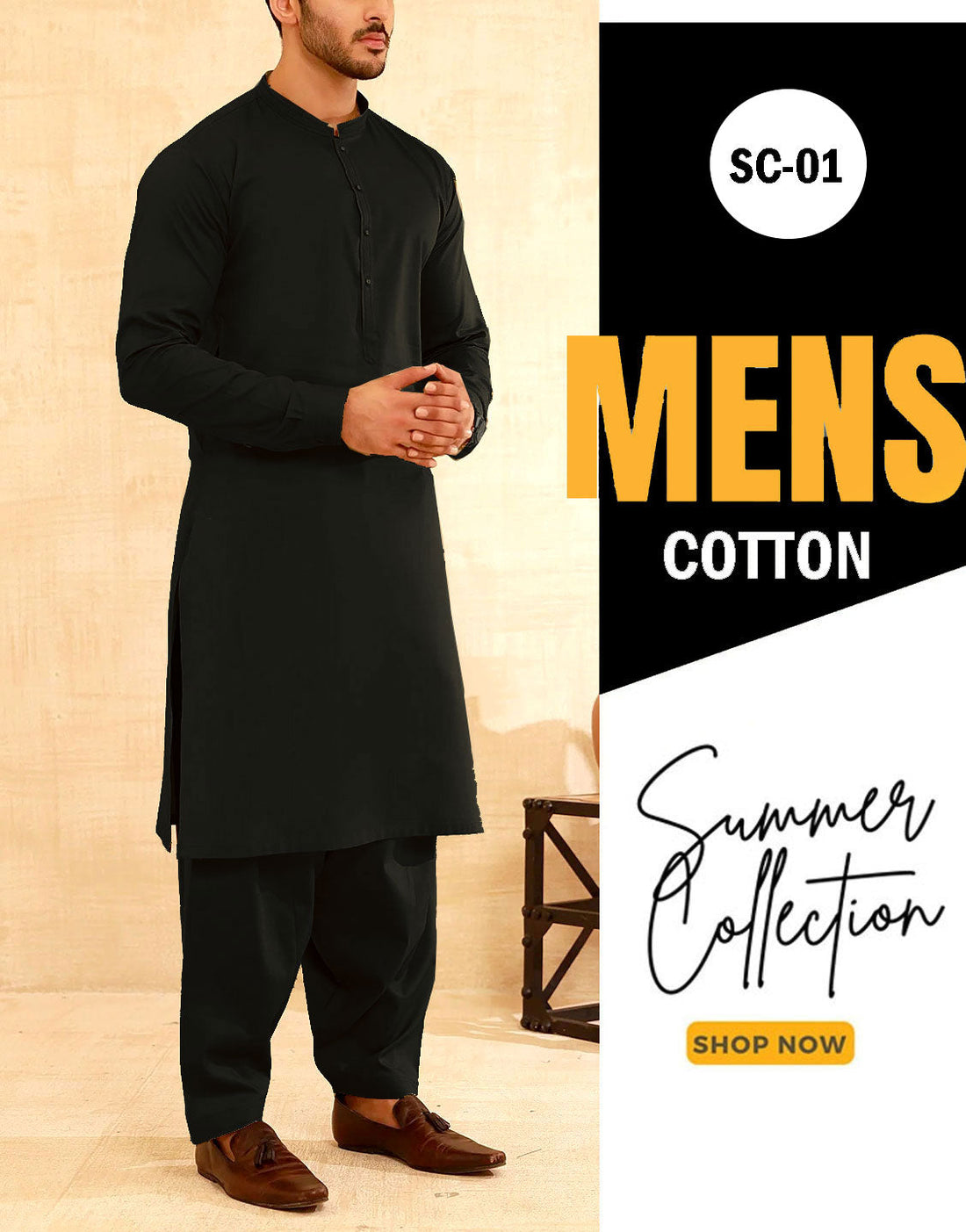 Pack of 2 Unstitched IB Swiss Fashion Soft Egyptian Cotton Men's Shalwar Kameez Suits of Your Choice