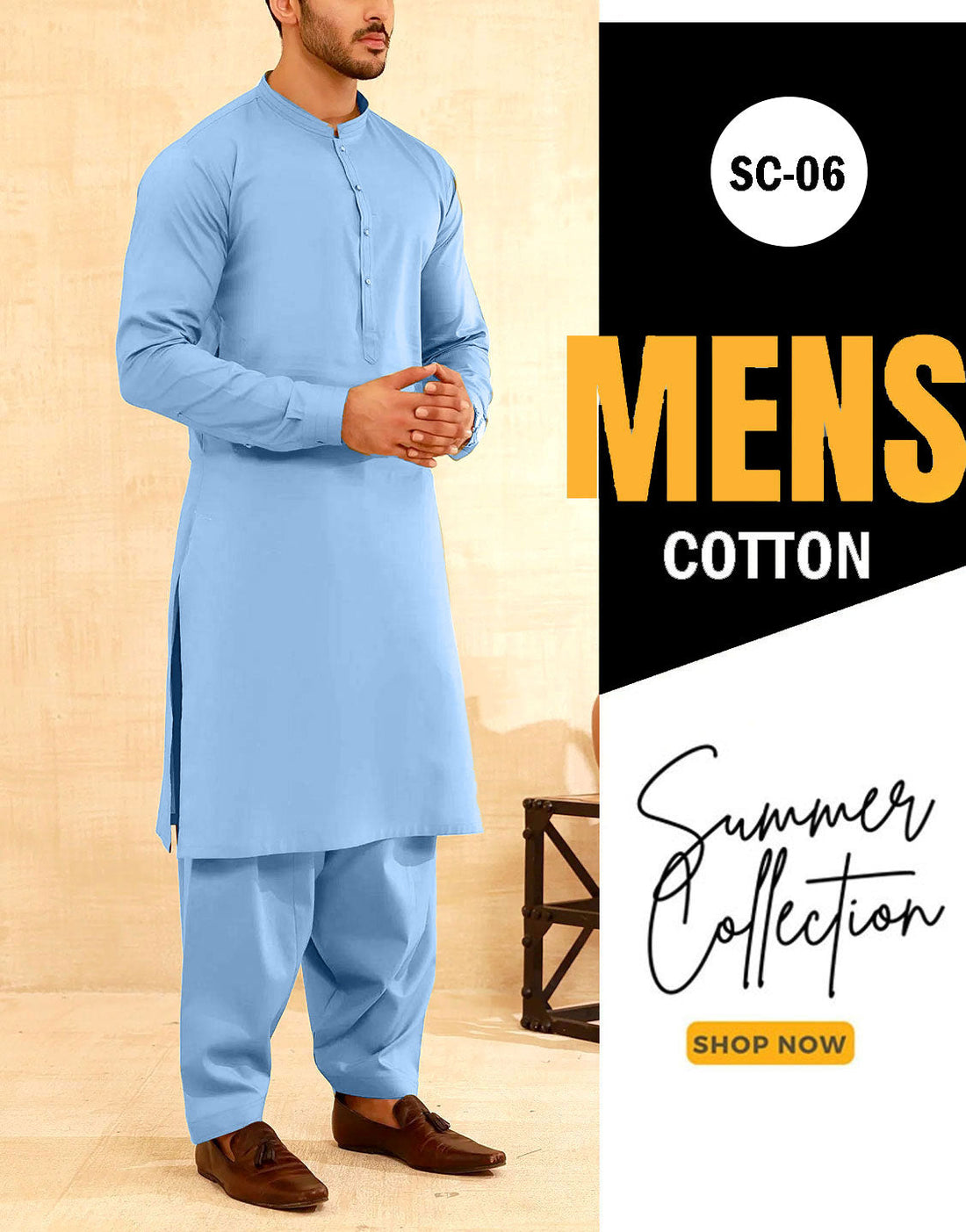 Pack of 2 Unstitched IB Swiss Fashion Soft Egyptian Cotton Men's Shalwar Kameez Suits of Your Choice