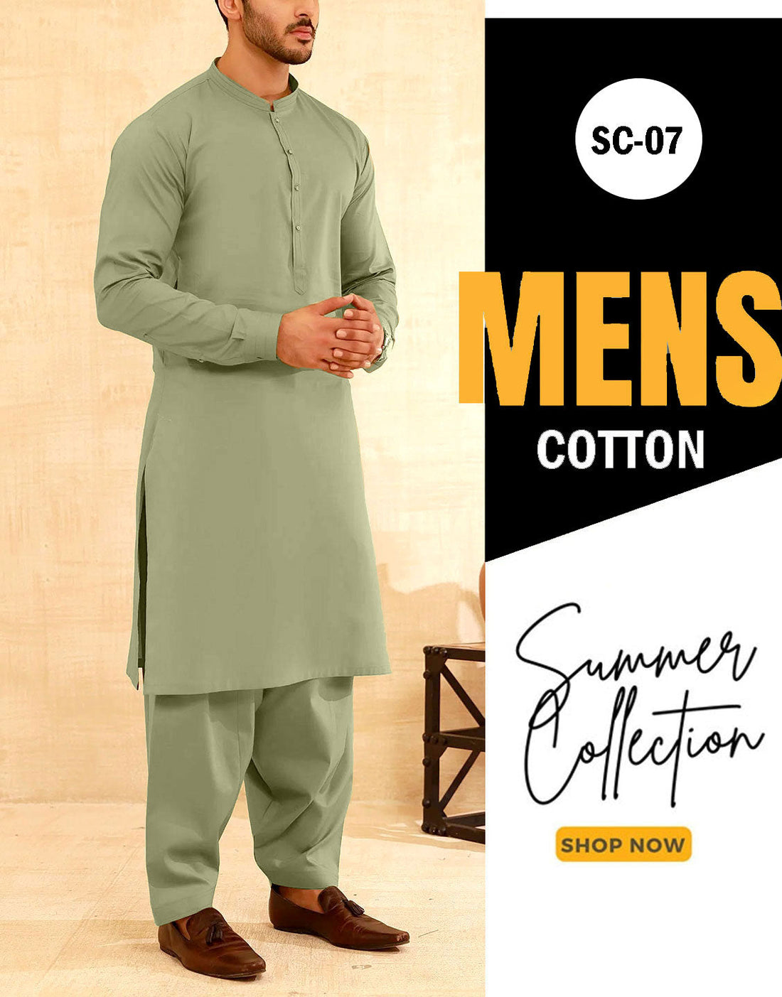 Pack of 2 Unstitched IB Swiss Fashion Soft Egyptian Cotton Men's Shalwar Kameez Suits of Your Choice