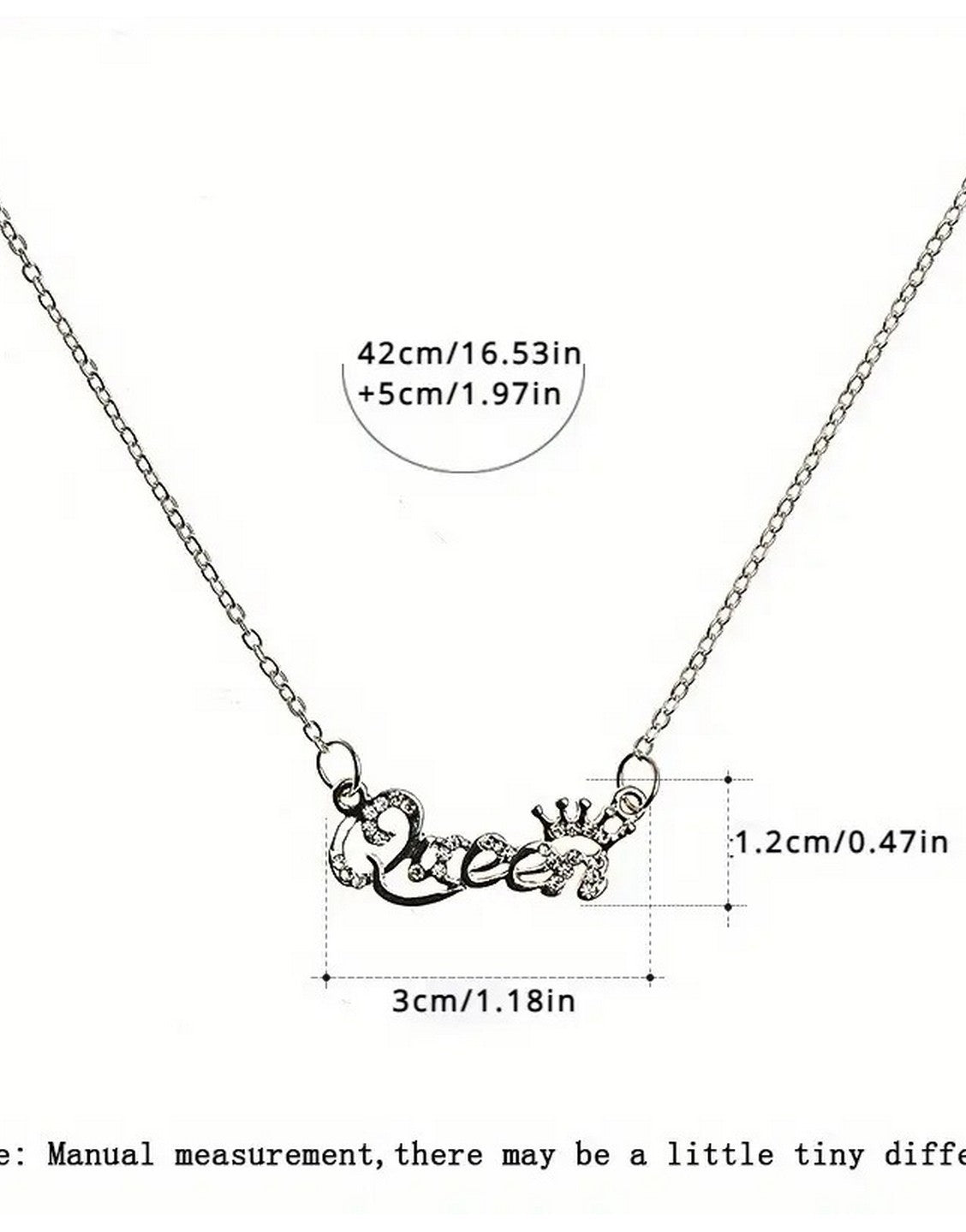 Adorable QUEEN Initial Golden Pendant Necklace