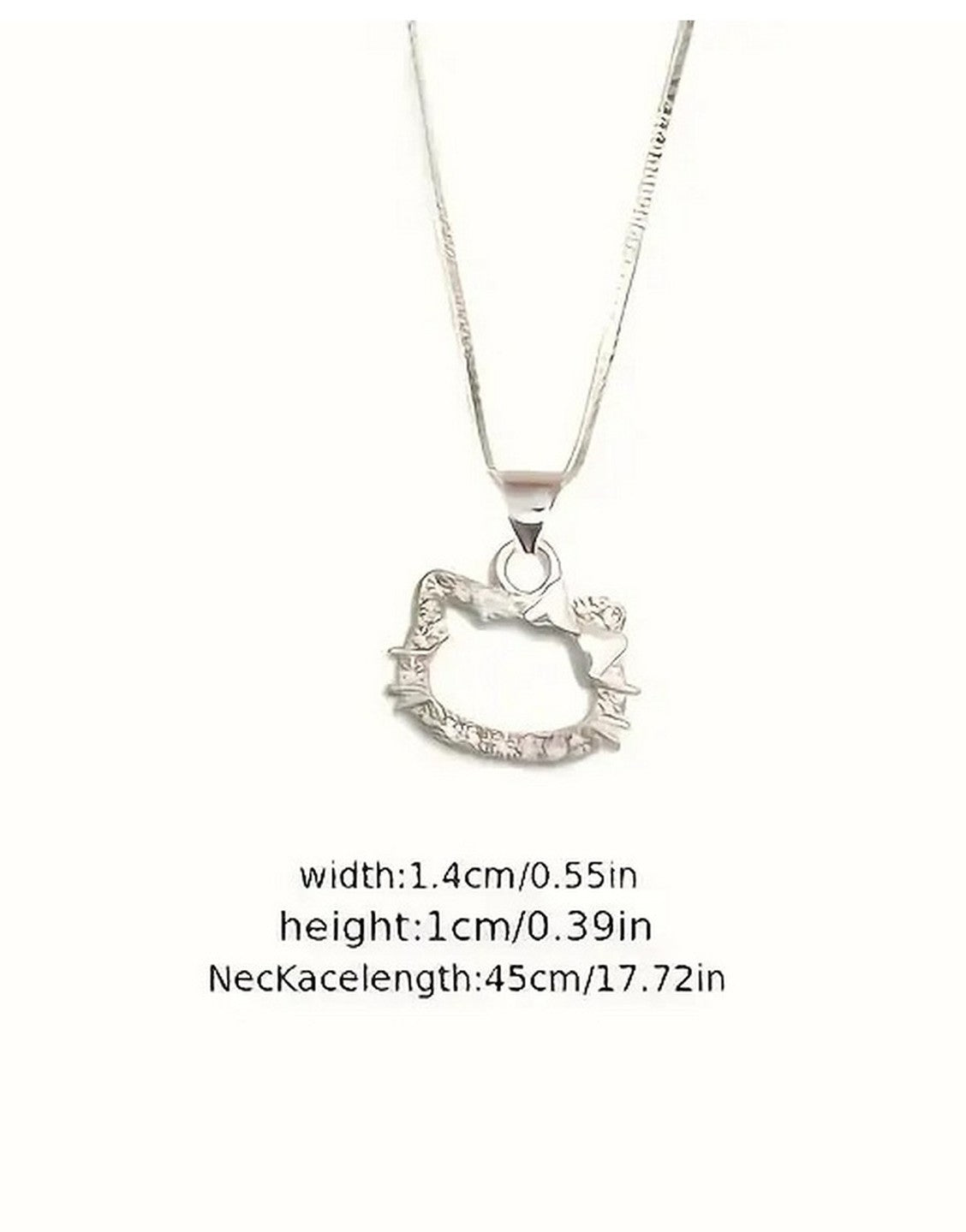 Hello Kitty Zinc Alloy Silver Pendant Necklace for Girls