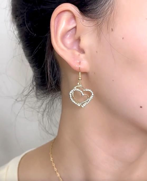 Elegant Sparkling Rhinestone Heart Shape Necklace Set for Girls